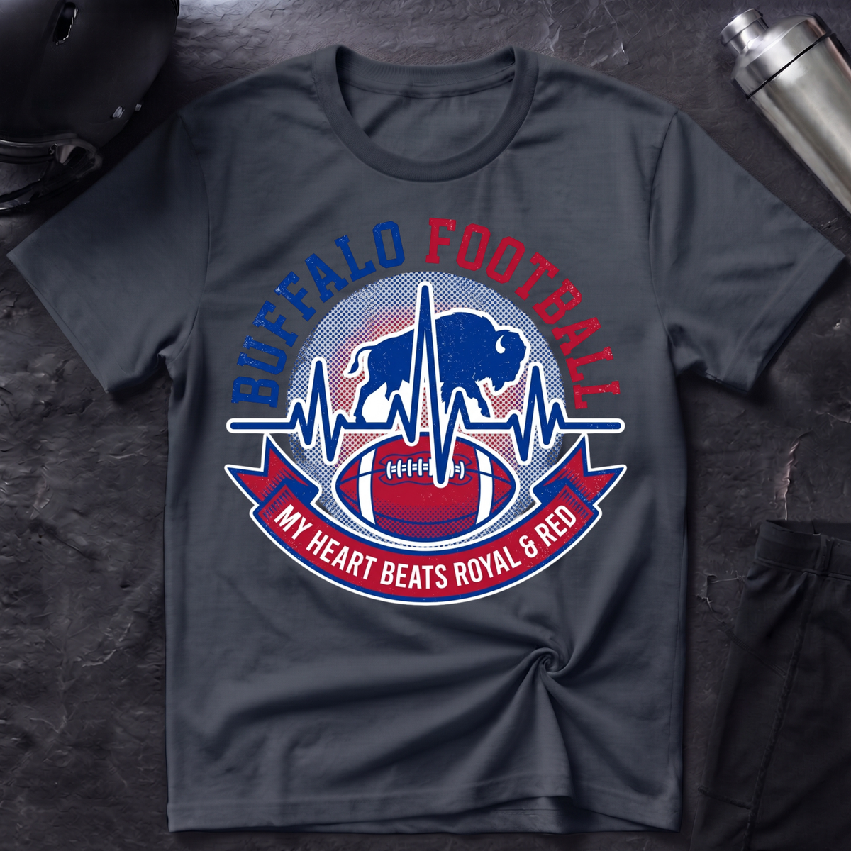 Heart Beats Royal & Red T-Shirt