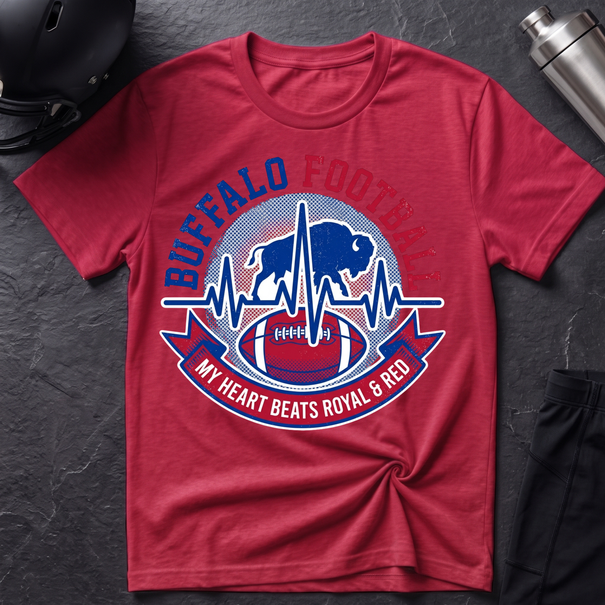 Heart Beats Royal & Red T-Shirt