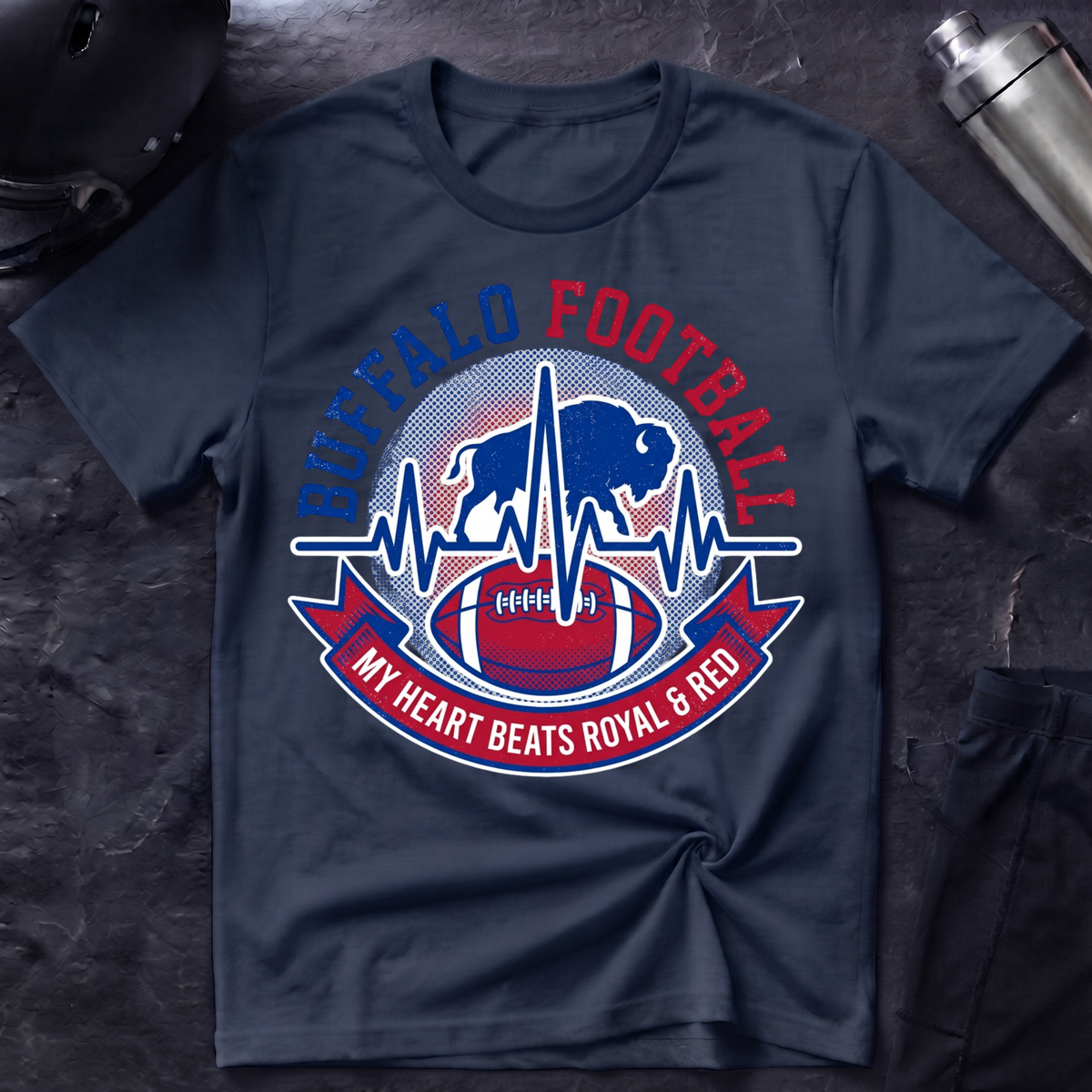 Heart Beats Royal & Red T-Shirt