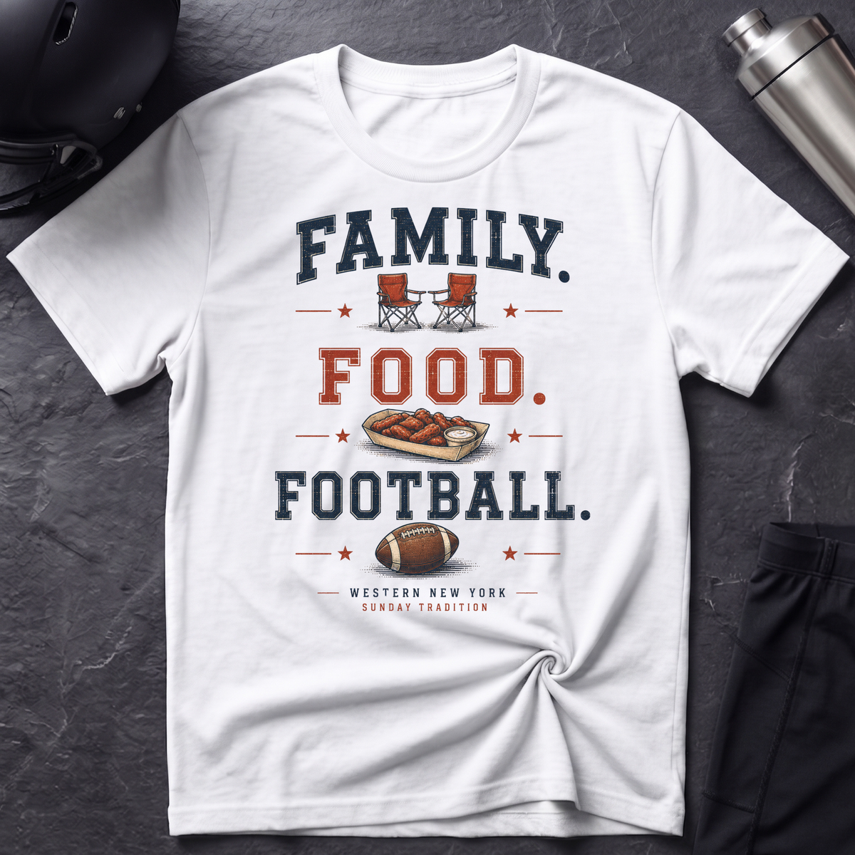 Family. Food. Football. T-Shirt